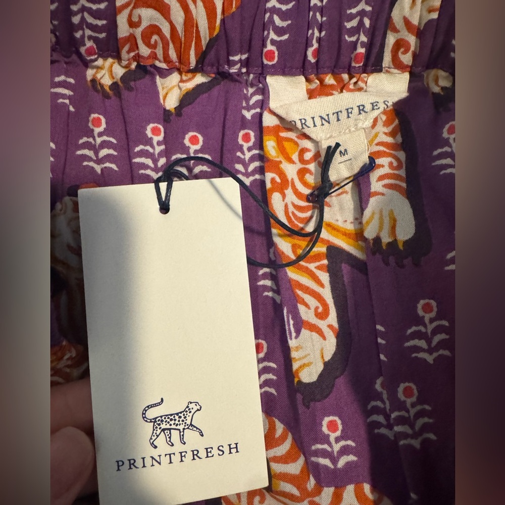 NWT PRINTFRESH Now or Later Tiger Queen skirt in purple/brown/black, size M - Picture 5 of 11